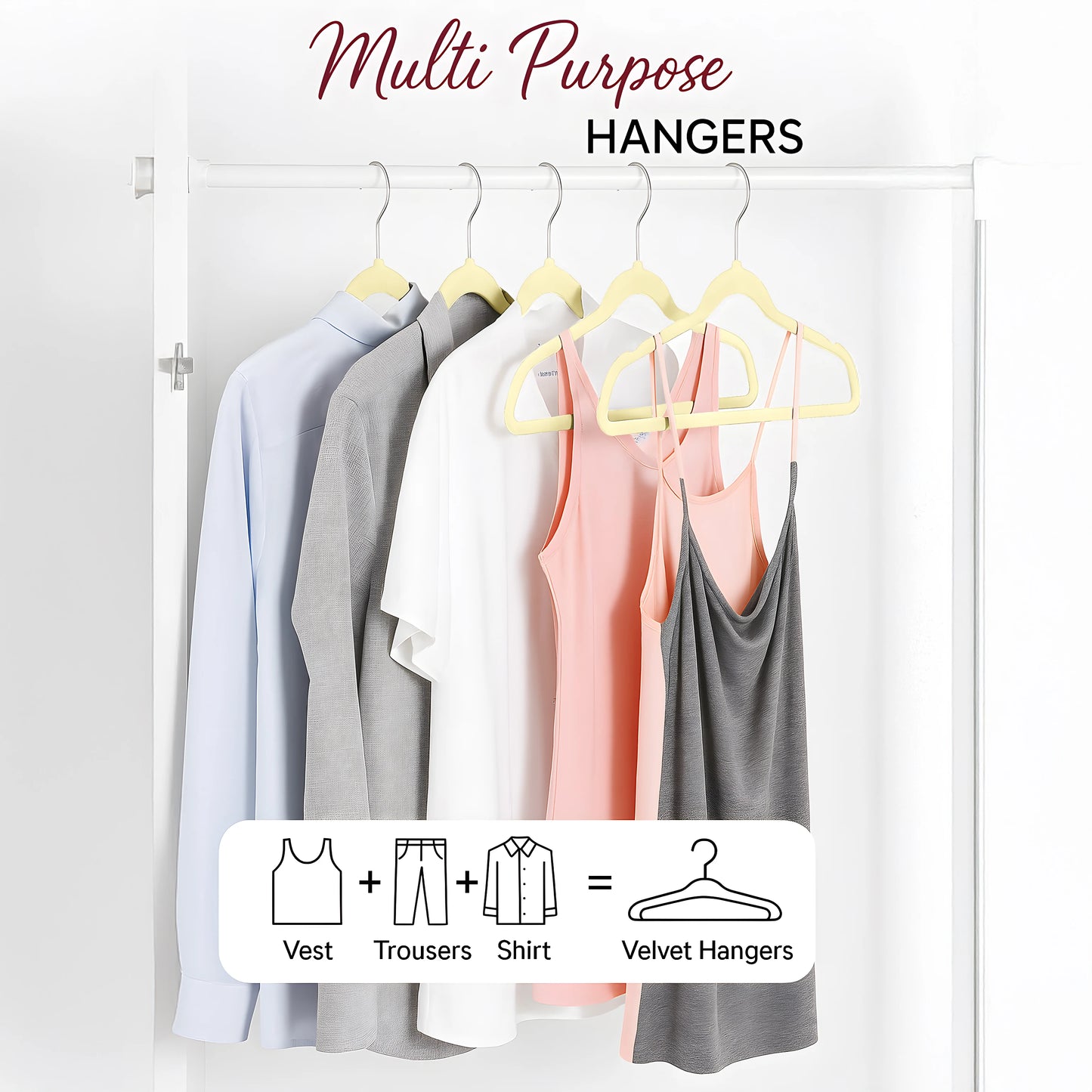 🇺🇸 USA Local Fast Shipping Lux Decor Velvet Hangers 50/100 Pack, Heavy Duty Non-Slip with 360° Swivel Hook for Clothes Coats
