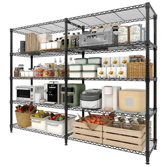 Heavy Duty Storage Shelves 4/5 Tiers Metal Shelving Unit Adjustable Organization