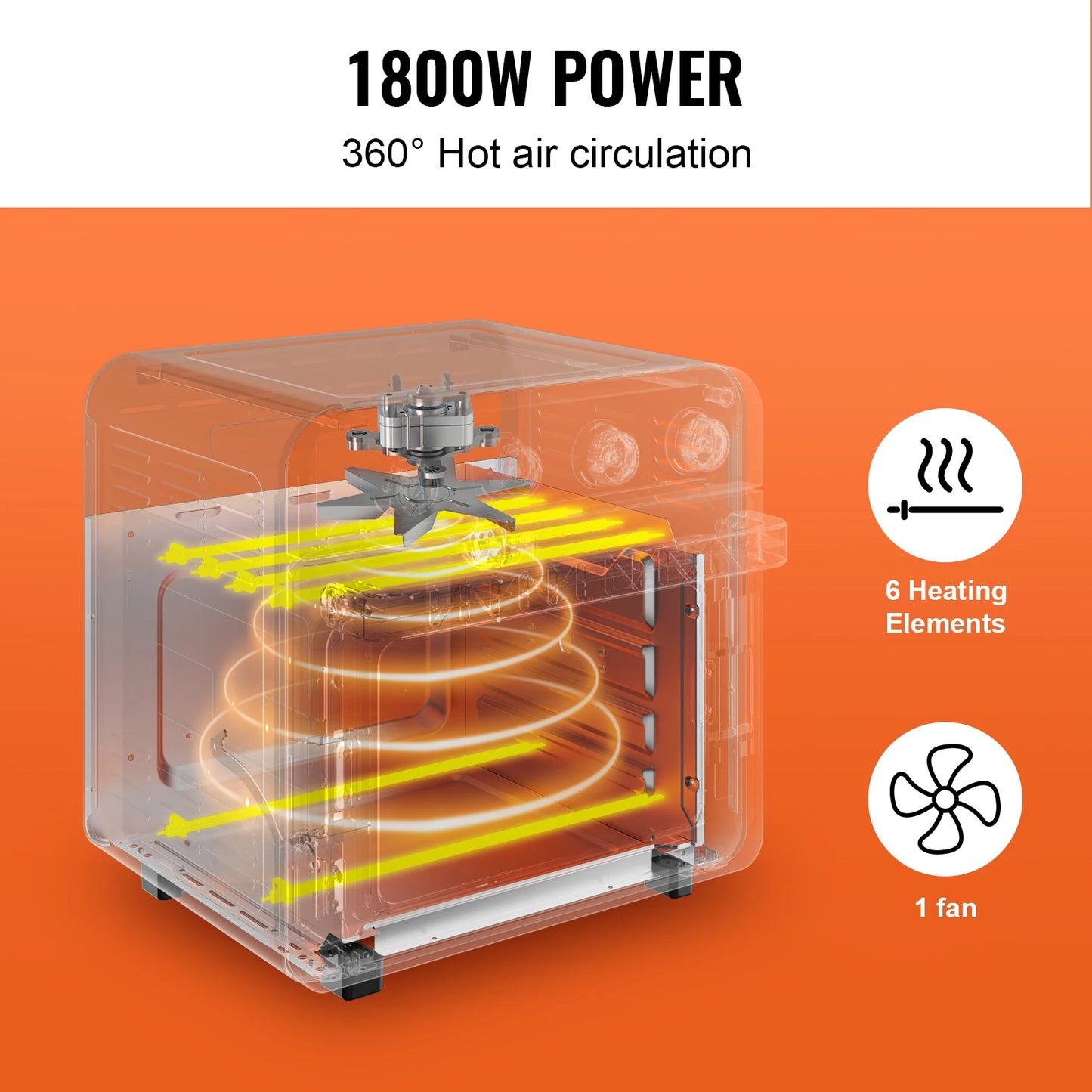 1700W Air Fryer Toaster Oven Stainless Steel