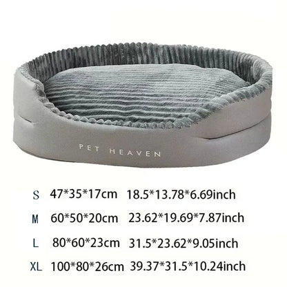 A super sized pet bed that is soft, dirt resistant, non slip, comfortable,