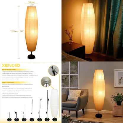 Paper Floor Lamp - Rice Paper Lantern Floor lamp Modern Large Floor Lamp for Bedroom, Living Room, Soft Light Lamp