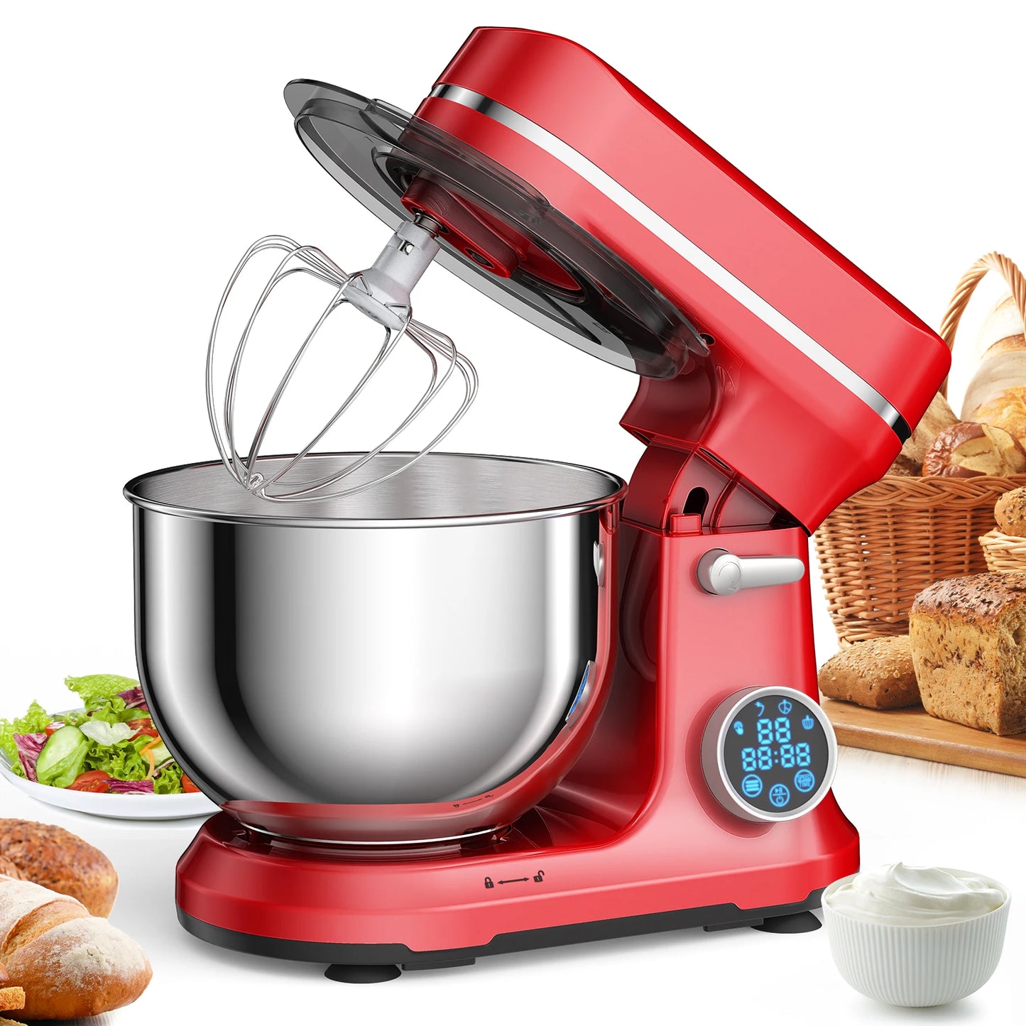 Kitchen Food Stand Mixer, 1200W 11-Speeds , Digital OLED Screen,