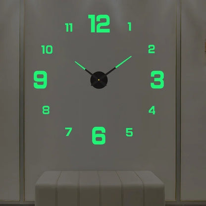 Large 3D Wall Clock Luminous Classic Wall Clocks DIY Digital Clock Wall Watches Stickers Silent Clock for Home Living Room Table