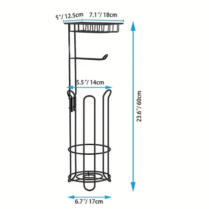 1pc vertical toilet paper rack, with shelves for storing toilet paper,