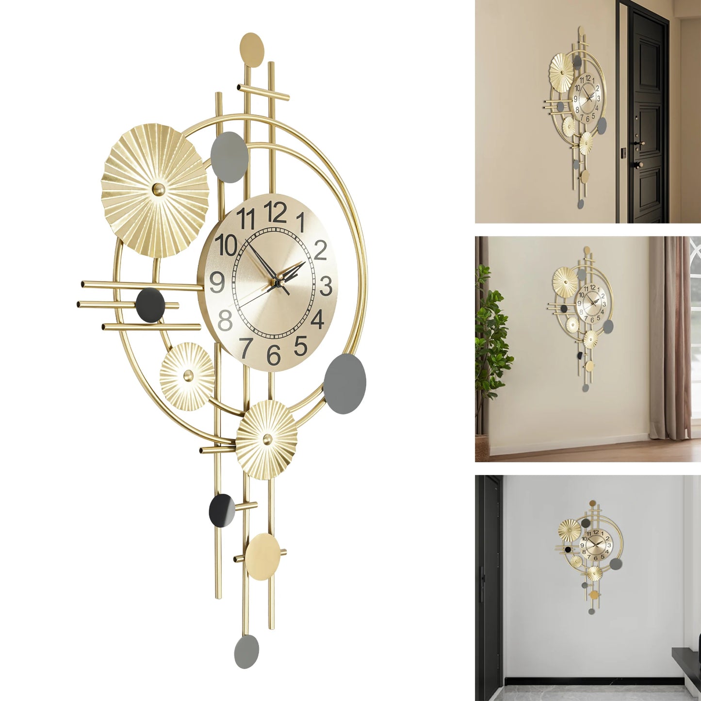 45x78cm Decorative Art Wall Clock Silent Non Ticking Item.