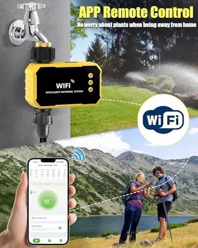 Smart WiFi Sprinkler Timer with Brass Inlet – Voice & App Control,