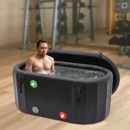 150x80x67cm Inflatable Ice Bathtub for Athletes, 370L Large Capacity Cold Water Bath Tub for Muscle Recovery, Portable PVC Ice Bath Tub with Pump & Repair Kit, Durable Leakproof for Home Gym Outdoor Spa