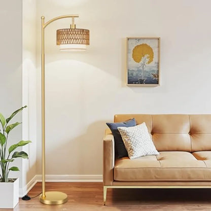 Arc Floor Lamp for Living Room with Remote, Brightness Adjustable,