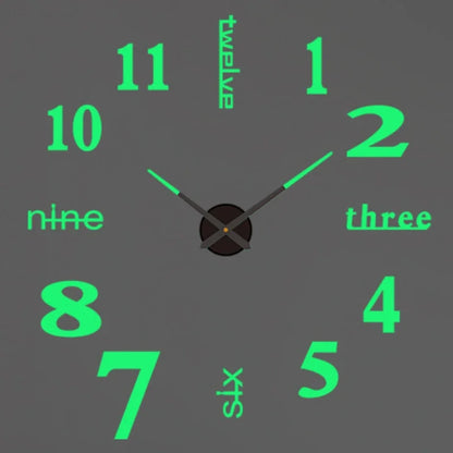 Large 3D Wall Clock Luminous Classic Wall Clocks DIY Digital Clock Wall Watches Stickers Silent Clock for Home Living Room Table
