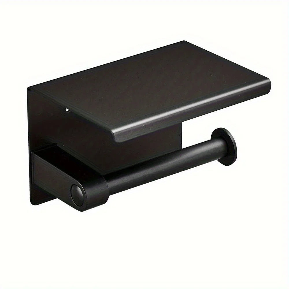 Toilet Paper Holder with Phone Shelf, Wall Mounted Stainless Steel