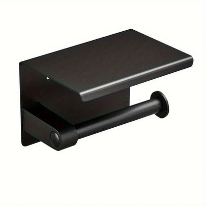 Toilet Paper Holder with Phone Shelf, Wall Mounted Stainless Steel