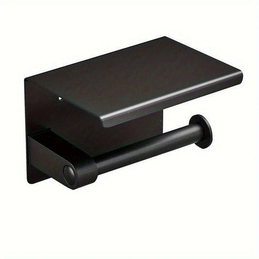Toilet Paper Holder with Phone Shelf, Wall Mounted Stainless Steel