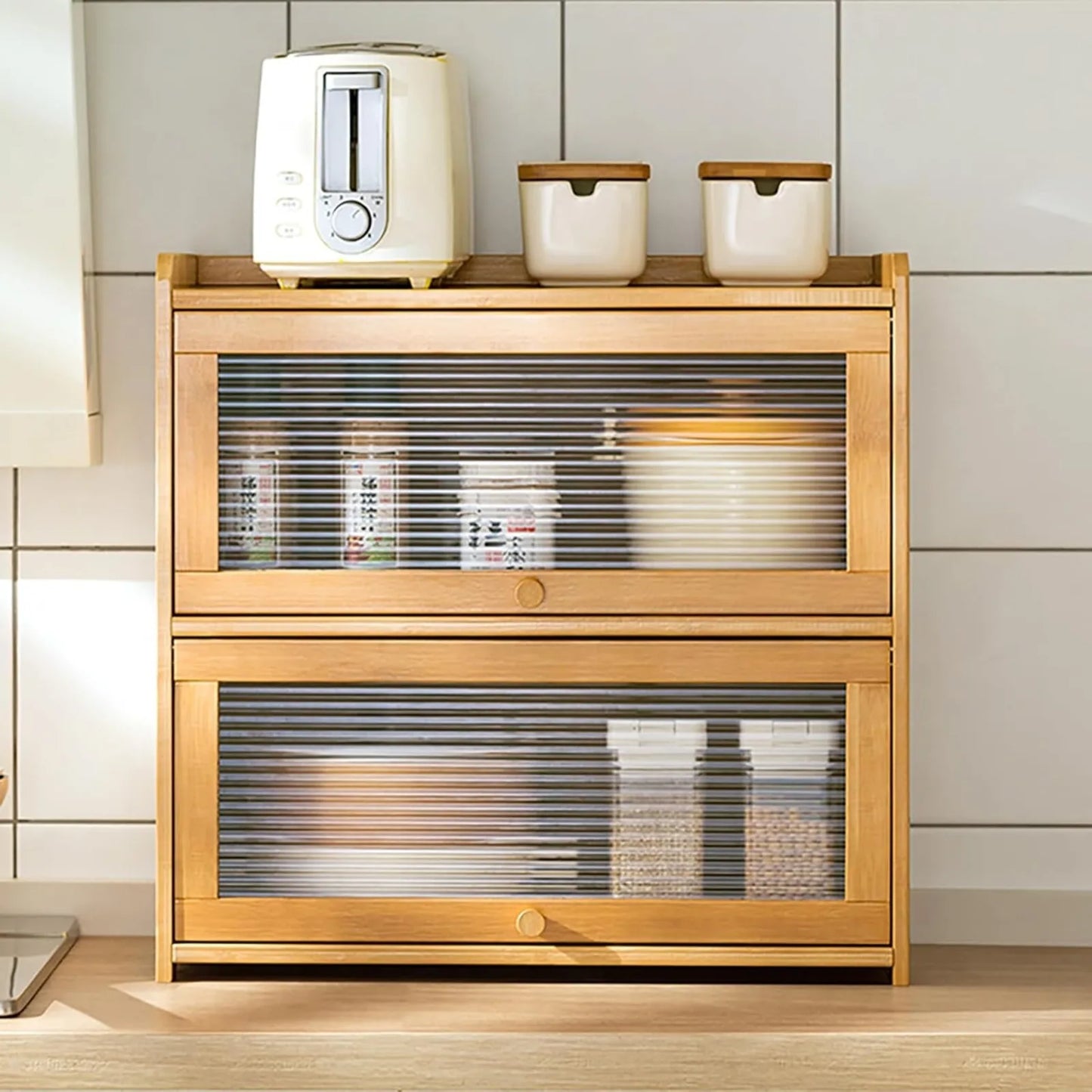 Bamboo Kitchen Storage Cabinet - DIY Assembly Required