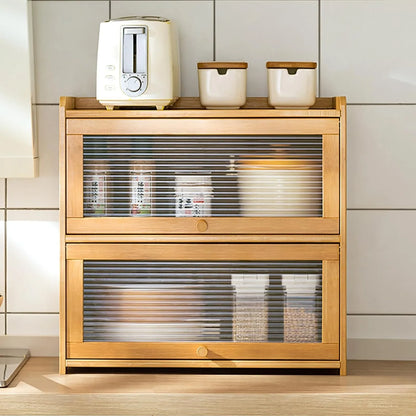 Bamboo Kitchen Storage Cabinet - DIY Assembly Required