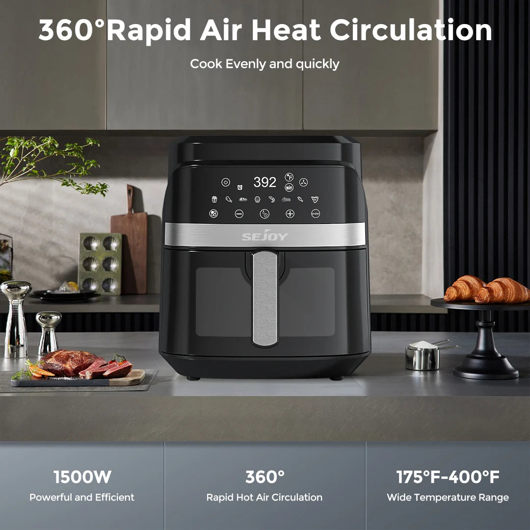 Air Fryer 8-in-1,6 Quart Electric Hot Fryer Oven