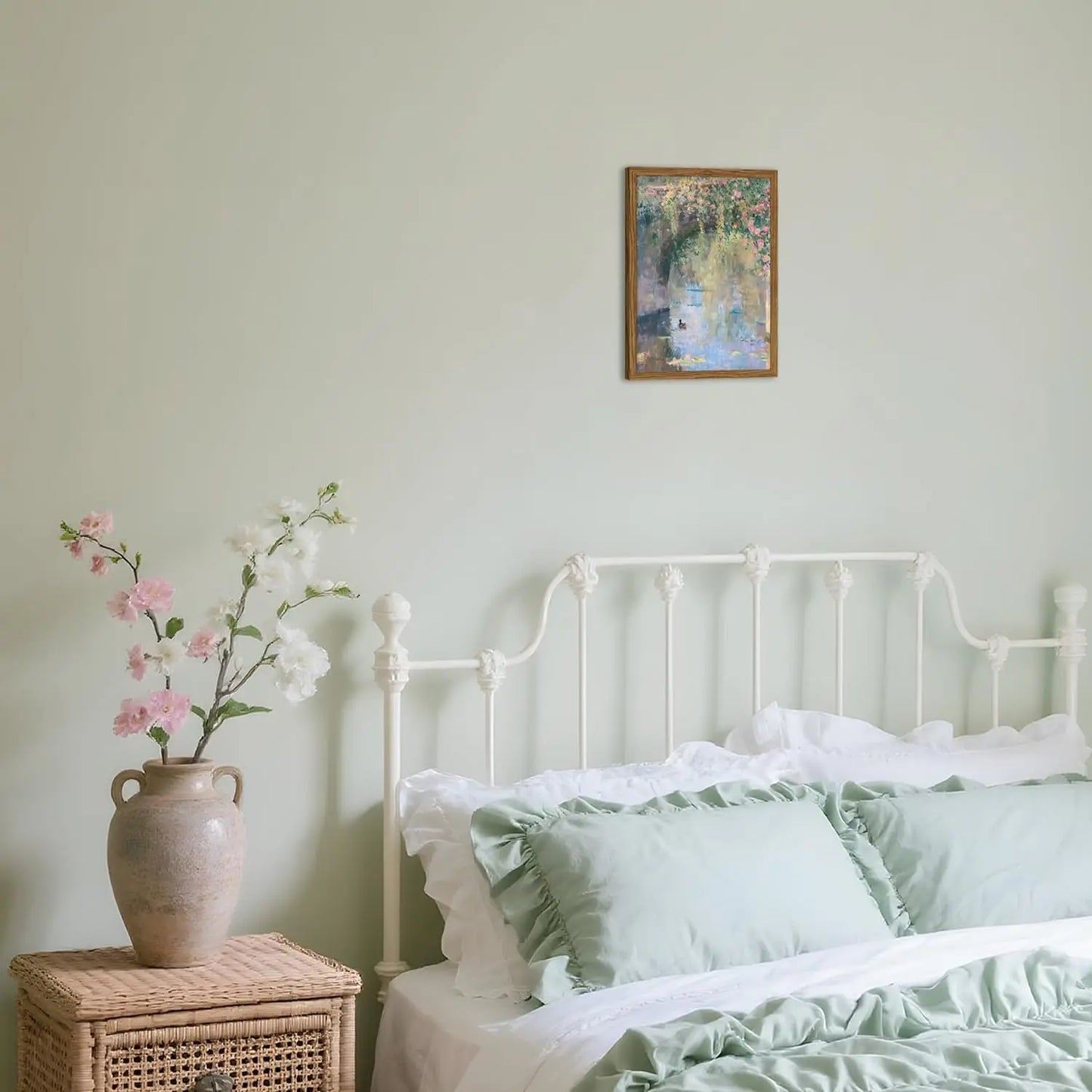Impressionist Floral Bridge Canvas Wall Art,