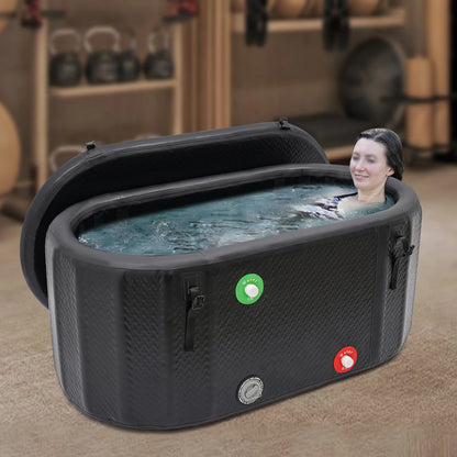 150x80x67cm Inflatable Ice Bathtub for Athletes, 370L Large Capacity Cold Water Bath Tub for Muscle Recovery, Portable PVC Ice Bath Tub with Pump & Repair Kit, Durable Leakproof for Home Gym Outdoor Spa