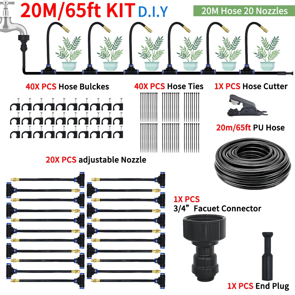Irrigation spray nozzles kit For Greenhouse Garden Flowers Plant Watering