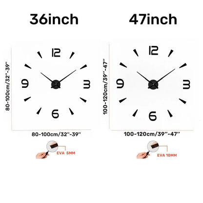 Large 3D Wall Clock Luminous Classic Wall Clocks DIY Digital Clock Wall Watches Stickers Silent Clock for Home Living Room Table
