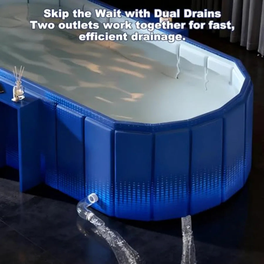 Portable 59 Large Collapsible Cold Plunge Bathtub Foldable