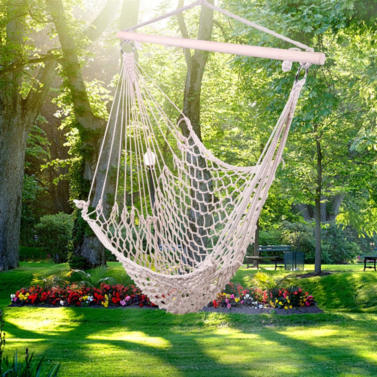 Nordic Style White Hammock Hanging Chair For Swinging Single Safety Hammock