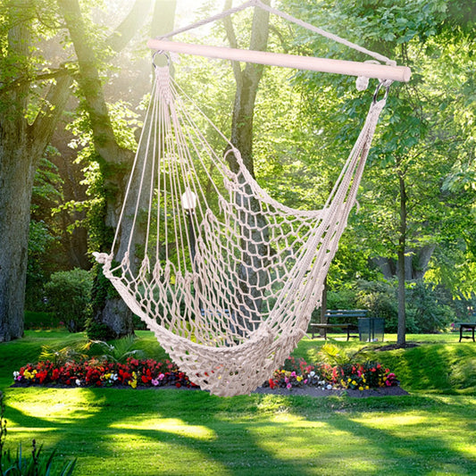 Nordic Style White Hammock Hanging Chair For Swinging Single Safety Hammock