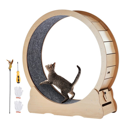 Large Cat Treadmill Wheel for Indoor Cat Running Wheel with Detachable Carpet