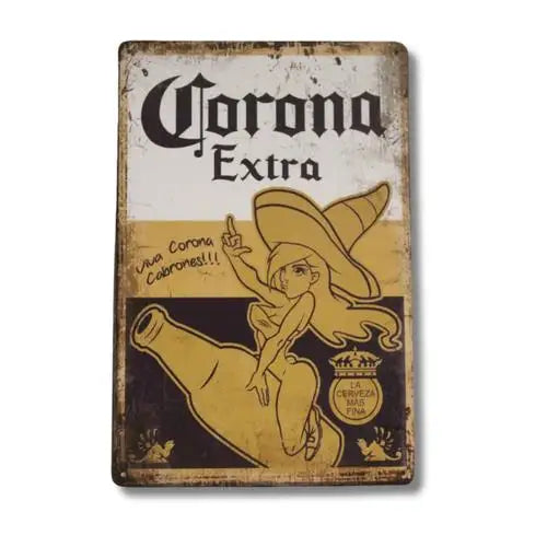 Corona Beer Tin Sign Mexican Bar Metal Vintage Ad Poster Decor -aluminum