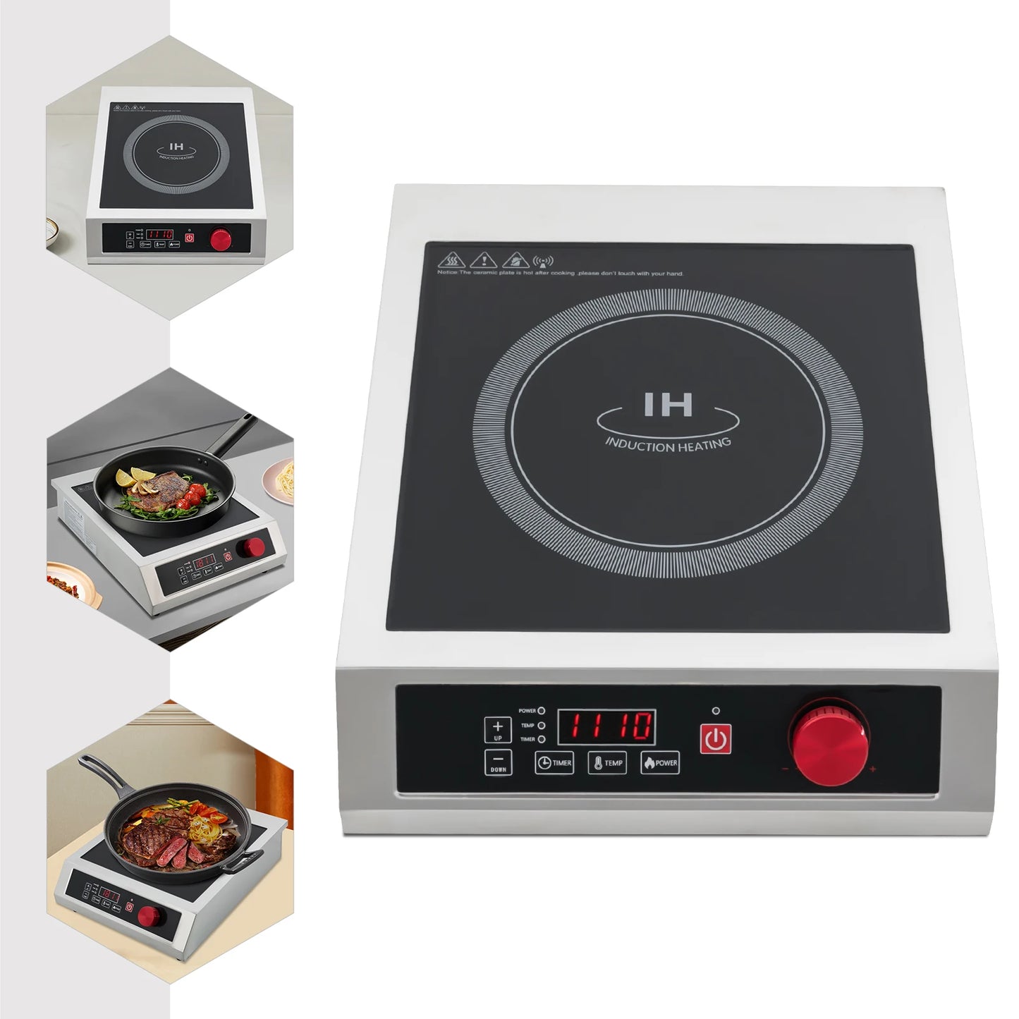 3500W Stainless Steel Induction Cooktop,110V