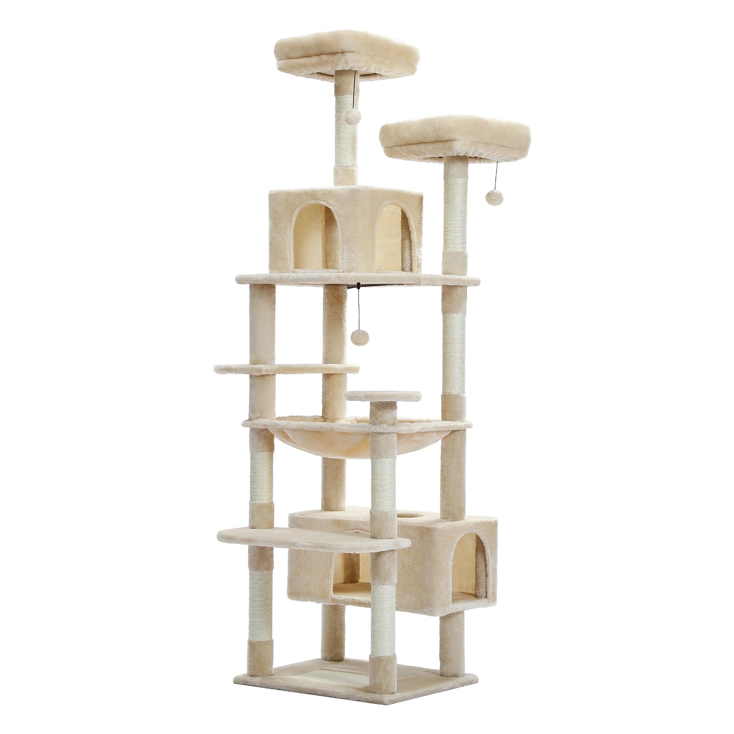 Large Cat Tree Tall Cat Tower for Indoor Cats Multi-Level Plush Cat Condo with Scratching Posts