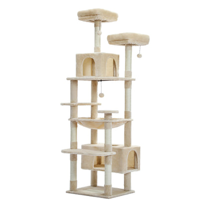 Large Cat Tree Tall Cat Tower for Indoor Cats Multi-Level Plush Cat Condo with Scratching Posts