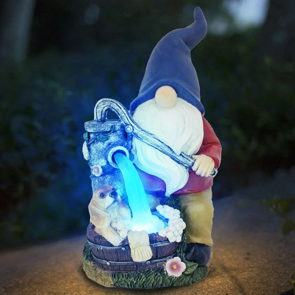 14 Inch Outdoor Garden Dwarf Statue-resin Gnome Statue Lighting Wizard Solar Led Light