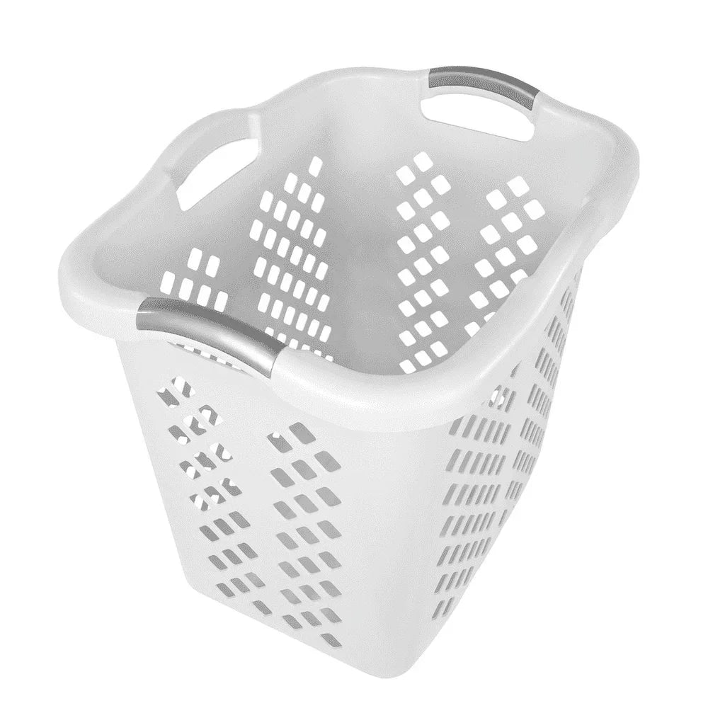 2 Bushel Plastic Laundry Basket Hamper with 4 Handles