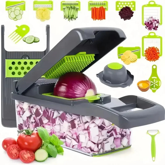 Multifunctional Vegetable Chopper 14/16 in 1 Food Slicer Dicer Grater with Handle
