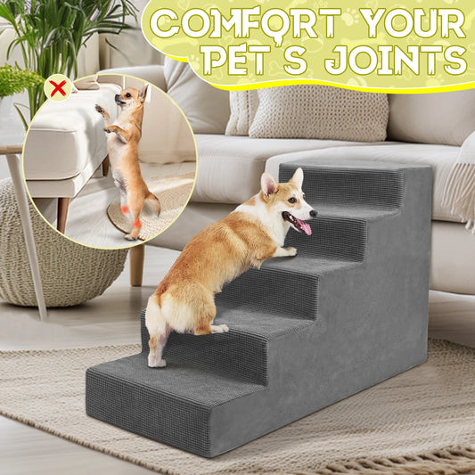 4-Tier/5-Tier Pet Stairs For Small Dogs & Cats,