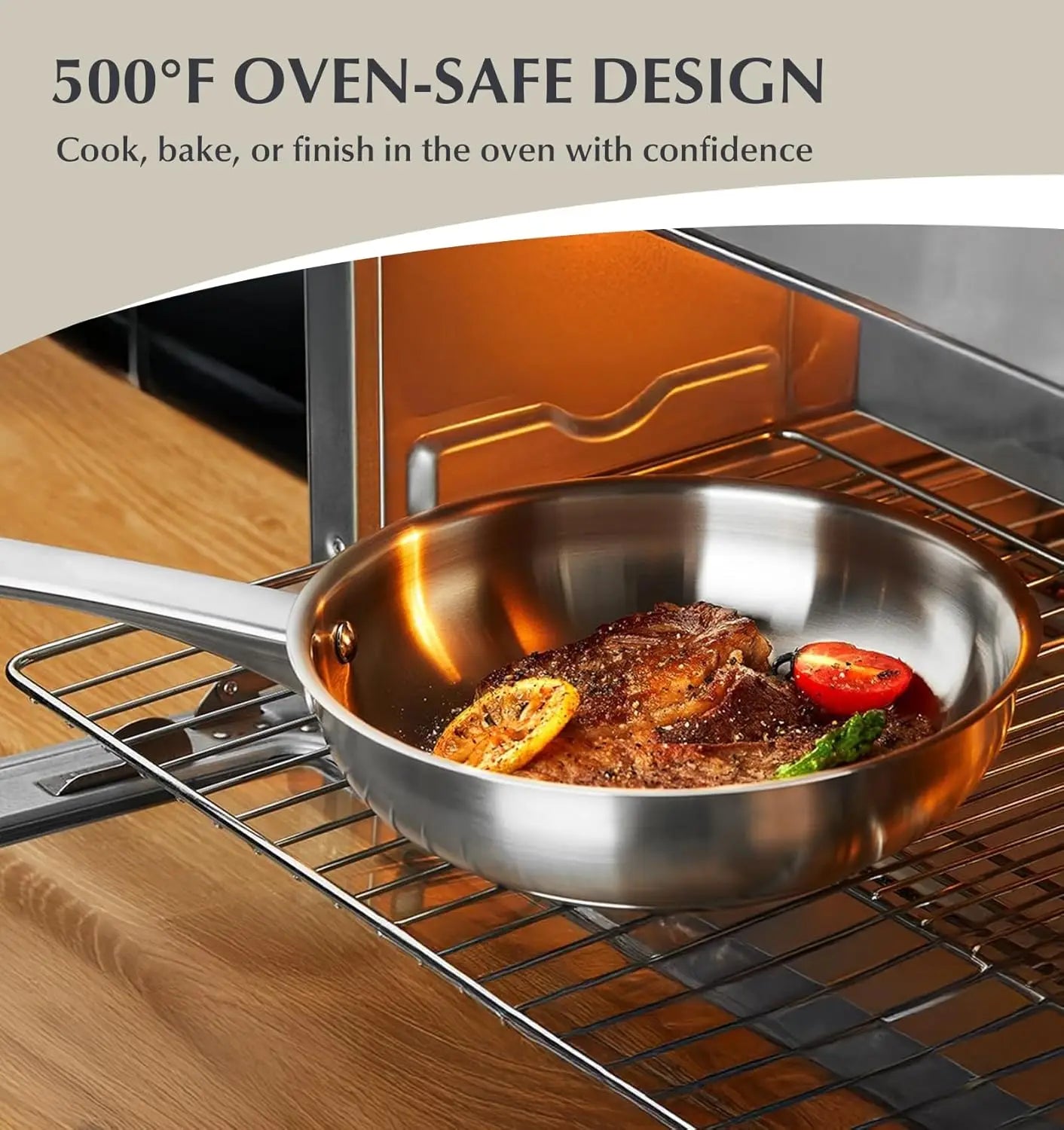 10 Piece Kitchen Cookware Sets, Induction Ready, Oven Safe to 450°F