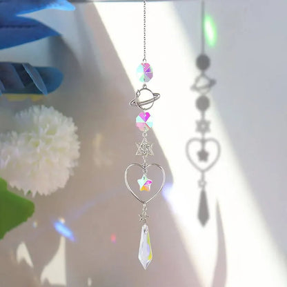 1 Pc Galaxy Star Moon Crystal Wind Chime Pendant for Home Decor Outdoor Garden