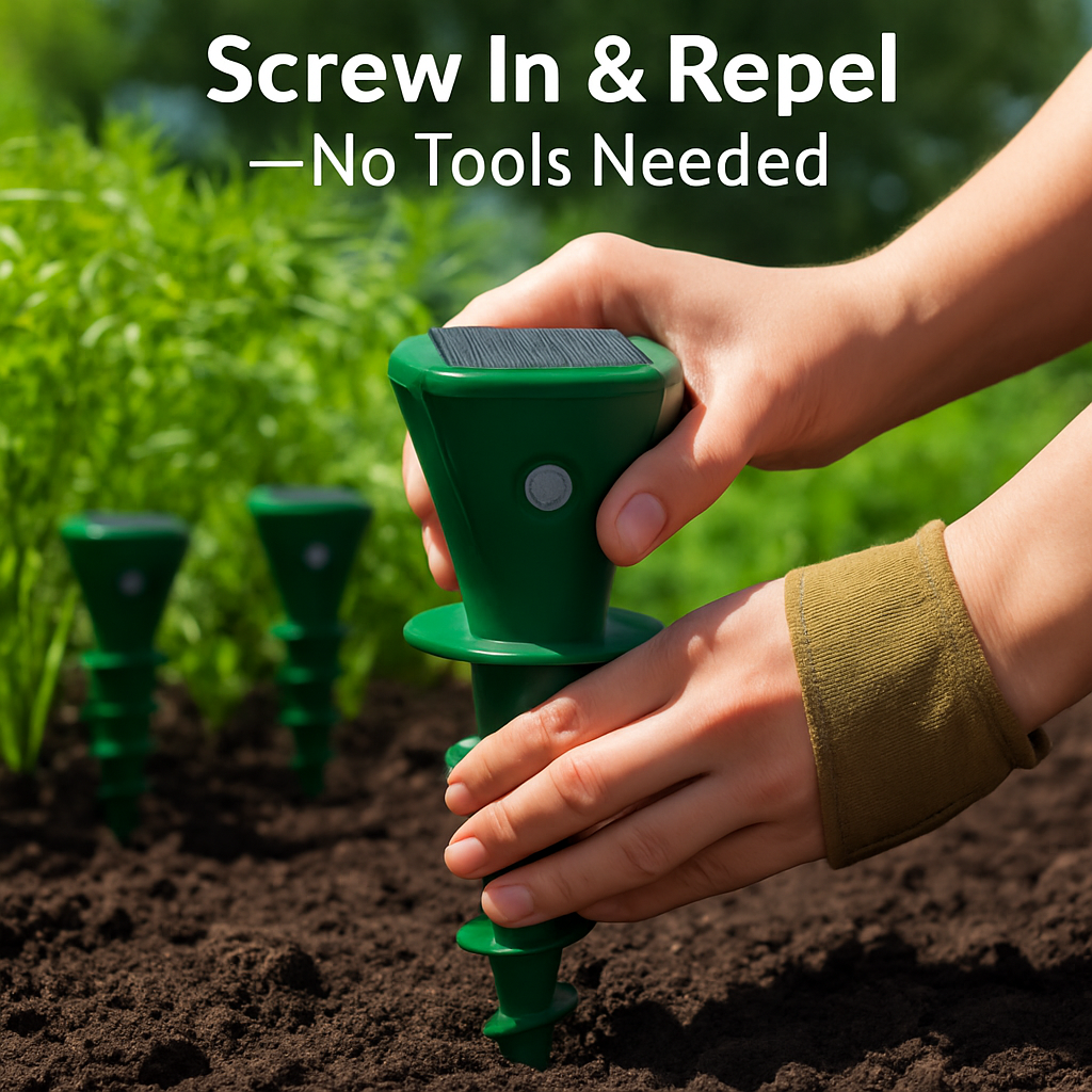 Solar Powered Mole Repellent for Outdoor Gardens and Yards