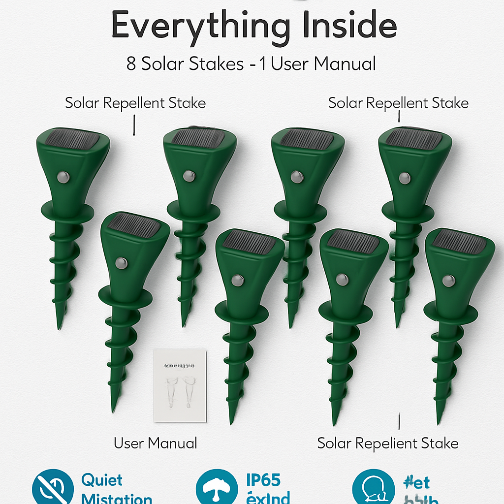 Solar Powered Mole Repellent for Outdoor Gardens and Yards