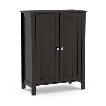 2-Door Bathroom Floor Storage Cabinet Space Saver Organizer