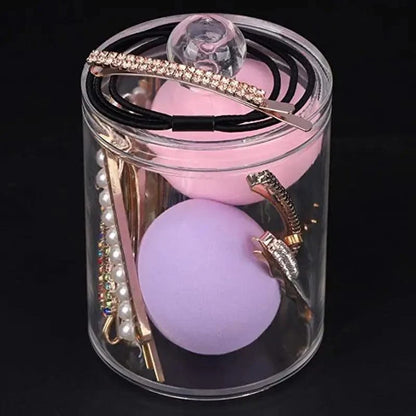 Portable 2pcs Cosmetics Storage Box Makeup Organizer Bathroom Jar Cotton Swab Cotton Pad