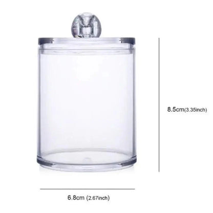 Portable 2pcs Cosmetics Storage Box Makeup Organizer Bathroom Jar Cotton Swab Cotton Pad